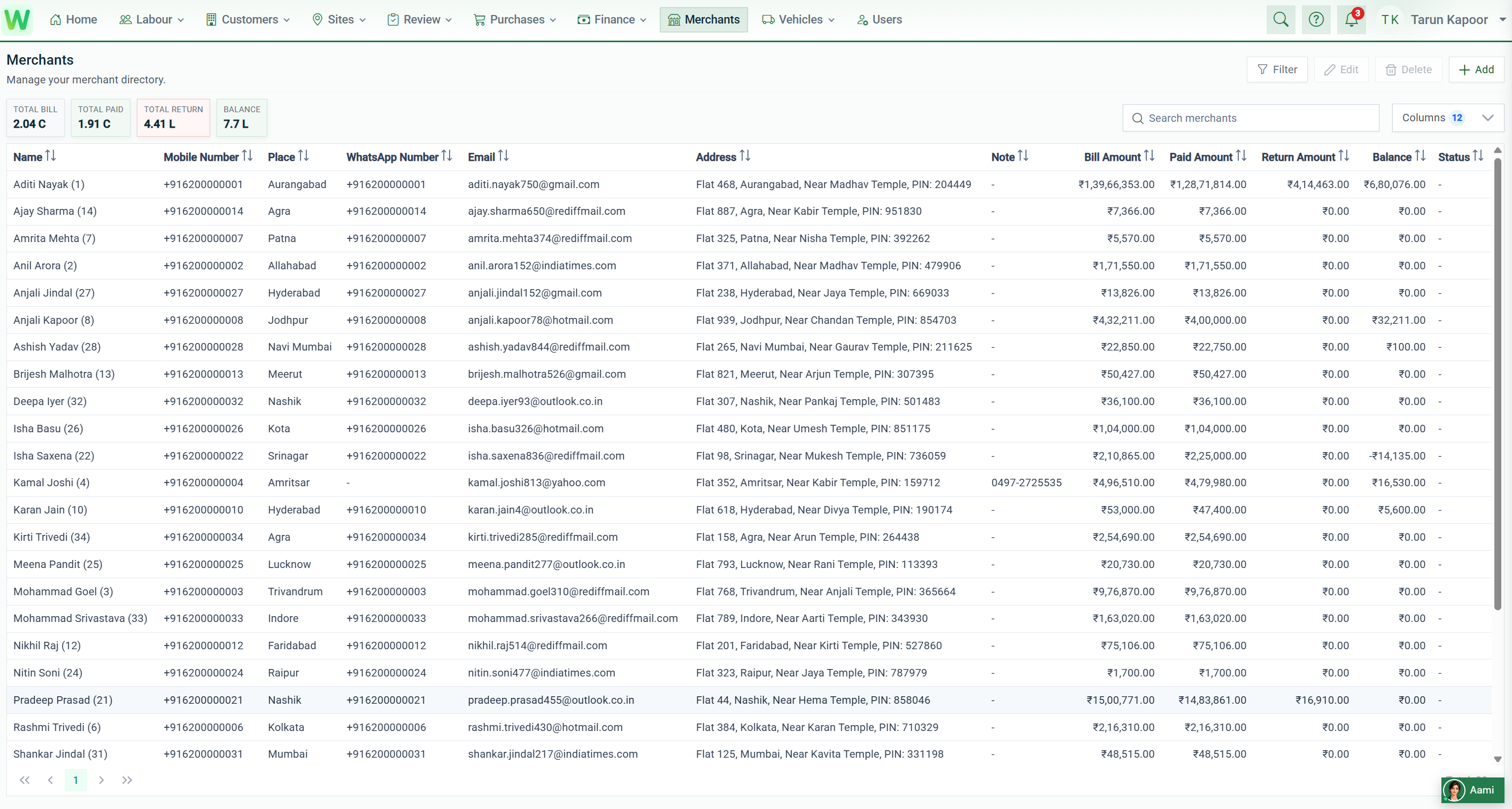 Workline360 Comprehensive Merchant and Vendor Ledger Directory